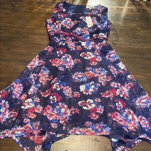 Multicolored Asymmetrical A-line lace dress  Wedding Guest or Easter Sunday SM